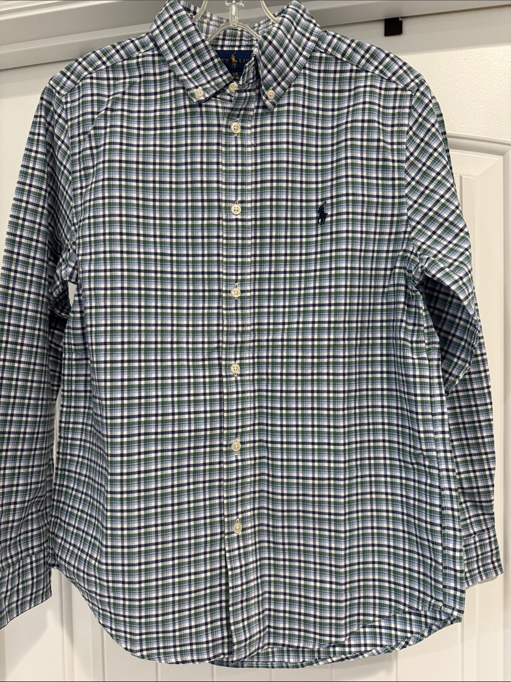 Polo by Ralph Lauren Blue and Green Plaid Button-Down Shirt